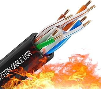 Syston Cable Technology Cat 6A+ Ethernet Network Cable, 750MHz 23AWG Solid Bare Copper Wire Outdoor/Indoor, No Ends 100/250/500/1000 Ft Available, Heat Resistant Plenum Rated (100 FT, CMP, Black-CMP)