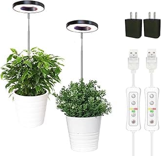 Plant Grow Light, LED Growing Light Full Spectrum for Indoor Plants,Height Adjustable, Automatic Timer, 5V Low Safe Voltage,Idea for Small Plant Light
