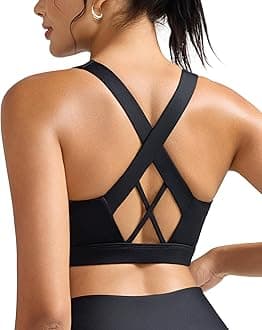 RUNNING GIRL Sports Bra for Women High Support, Criss-Cross Back Running Molded Cup High Impact Sports Bras for Women