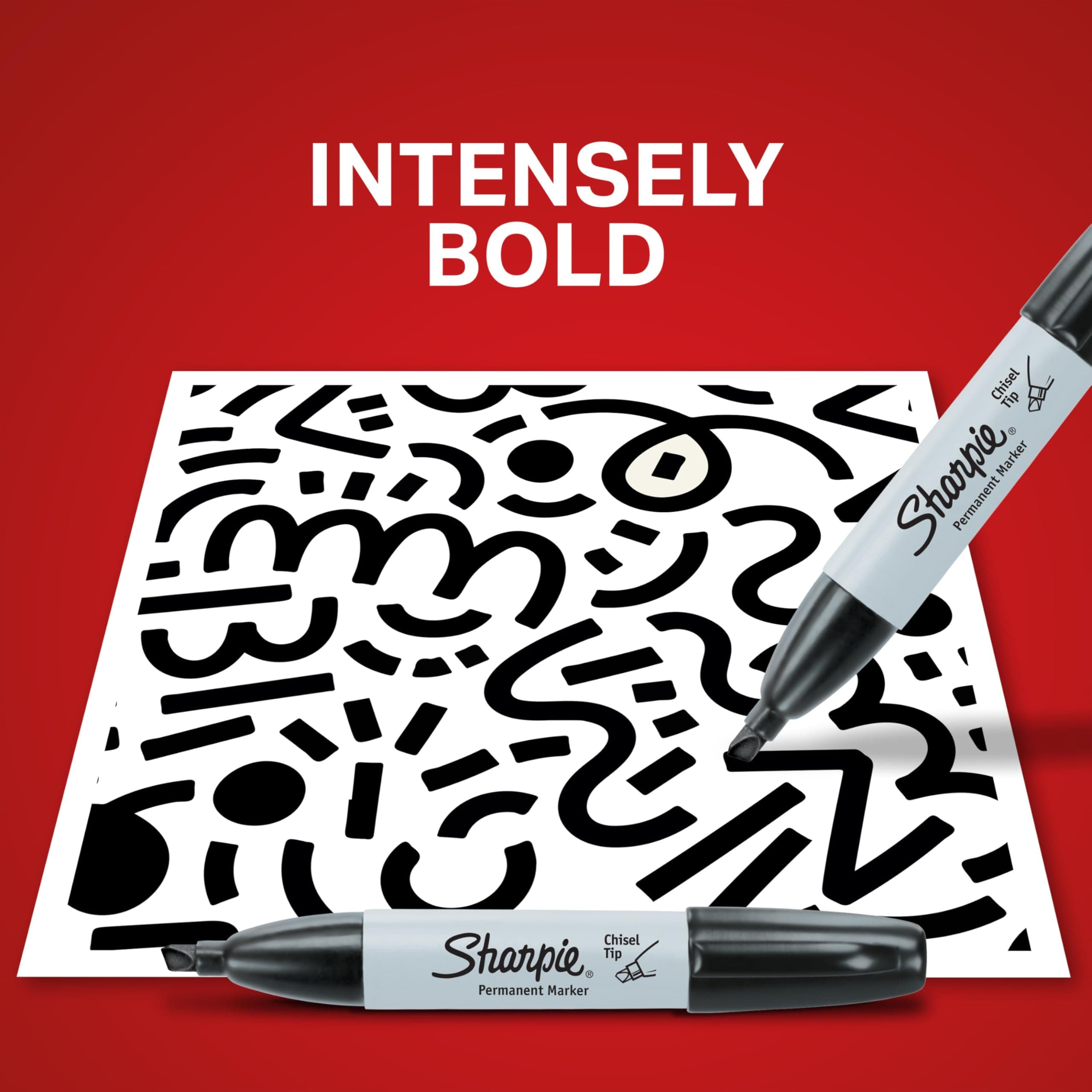 Sharpie Permanent Markers | Chisel Tip | Black | 2 Count