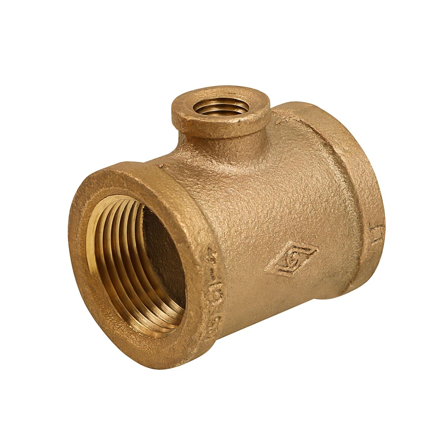 Everflow CSSU1000 1 x 1/4''-Inch Reducing Tee Two Size with Female Threaded Connections Ends, Brass Construction, Higher Corrosion Resistance Economical & Easy to Install, 14