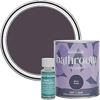 Rust-Oleum Purple Water-Resistant Bathroom Tile Paint in Gloss Finish - Grape Soda 750ml