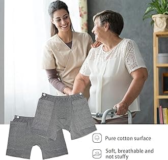 Lmaray Incontinence Care Trousers 2 Packs, Catheter Leg Bag Shorts, Urinary Incontinence Supplies for Women, Compatible with Nephrostomy, Foley, Suprapubic & Biliary Catheters (L(Lady's))