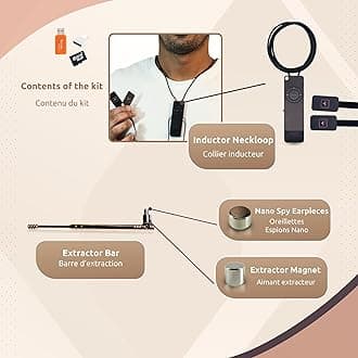 PingaOculto Spy Earpiece Wireless Earphones Invisible Hidden Mini Headset Exam MP3 Footswitches Adhesive Strips - Secret Earphone Micro Listening Device Hearing Ear Cheating (Spy Earpiece Nano V2)