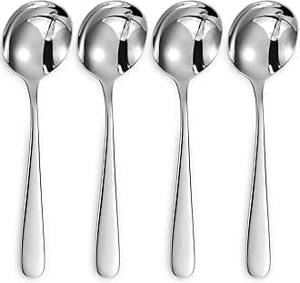 KEAWELL Premium 7" Louise Soup Spoons, 18/10 Stainless Steel, Dishwasher Safe (4)