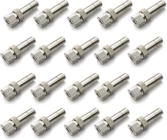 20pcs Brass Mister Nozzles, 6mm Misting Nozzles for Outdoor Cooling System, Landscaping, Air Humidification, Greenhouse Irrigation (without Filter, 0.024"/0.6mm Orifice)