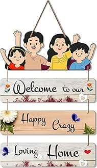 Artvibes Home Quote Decorative Wall Art MDF Wooden Wall Hanger for Livingroom|Bedroom|Home Décor|Gift(WH_6906N), Set of 4