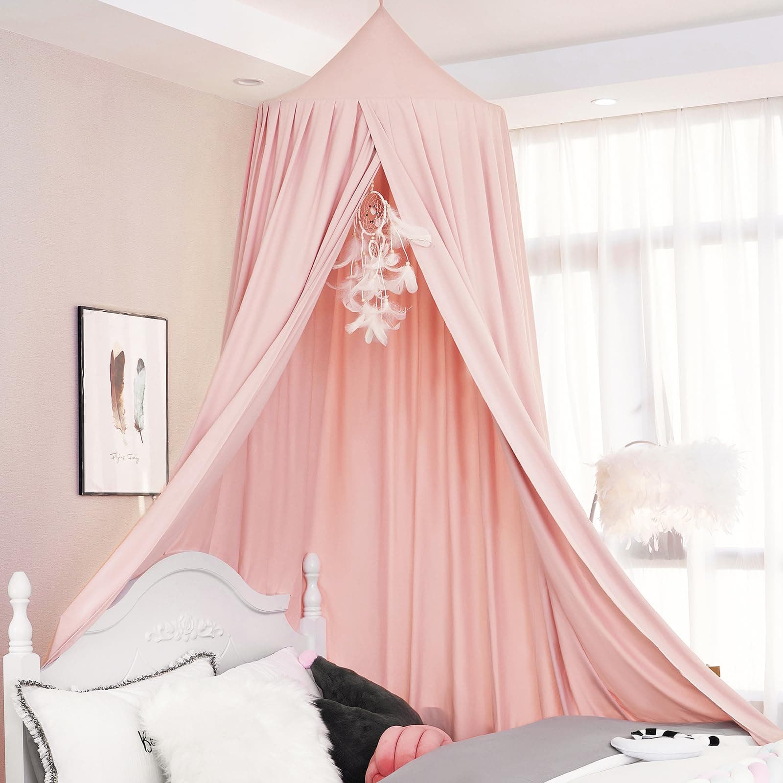Coral Pink Bed Canopy