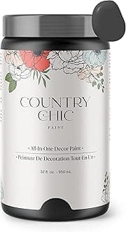 Country Chic Paint Chalk Style - for Furniture, Home Decor, Crafts - Eco-Friendly - All-in-One - No Wax Needed (Liquorice [Black], Quart (32 oz))