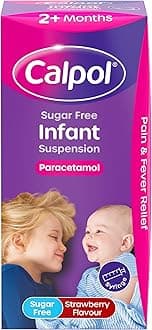 Calpol Sugar-Free Infant Suspension Paracetamol (1 x 100ml), Strawberry Flavour CalpolInfant with Paracetamol for Fever & Pain Relief, Suitable for 2+ Months Babies & Kids