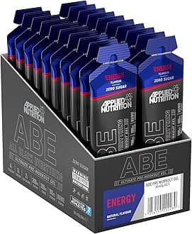ABE Pre Workout Gel - All Black Everything Pre Workout Gel, Energy & Physical Performance with Citrulline, Creatine, Beta Alanine (20 x 60ml Gels) (Energy Flavour)