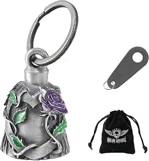 Dream Apparel Motorcycle Bell for Biker US Flag Riding Bell Guardian Bells Motorcycle Accessory or Keychain for Luck, With Bag Gift Box