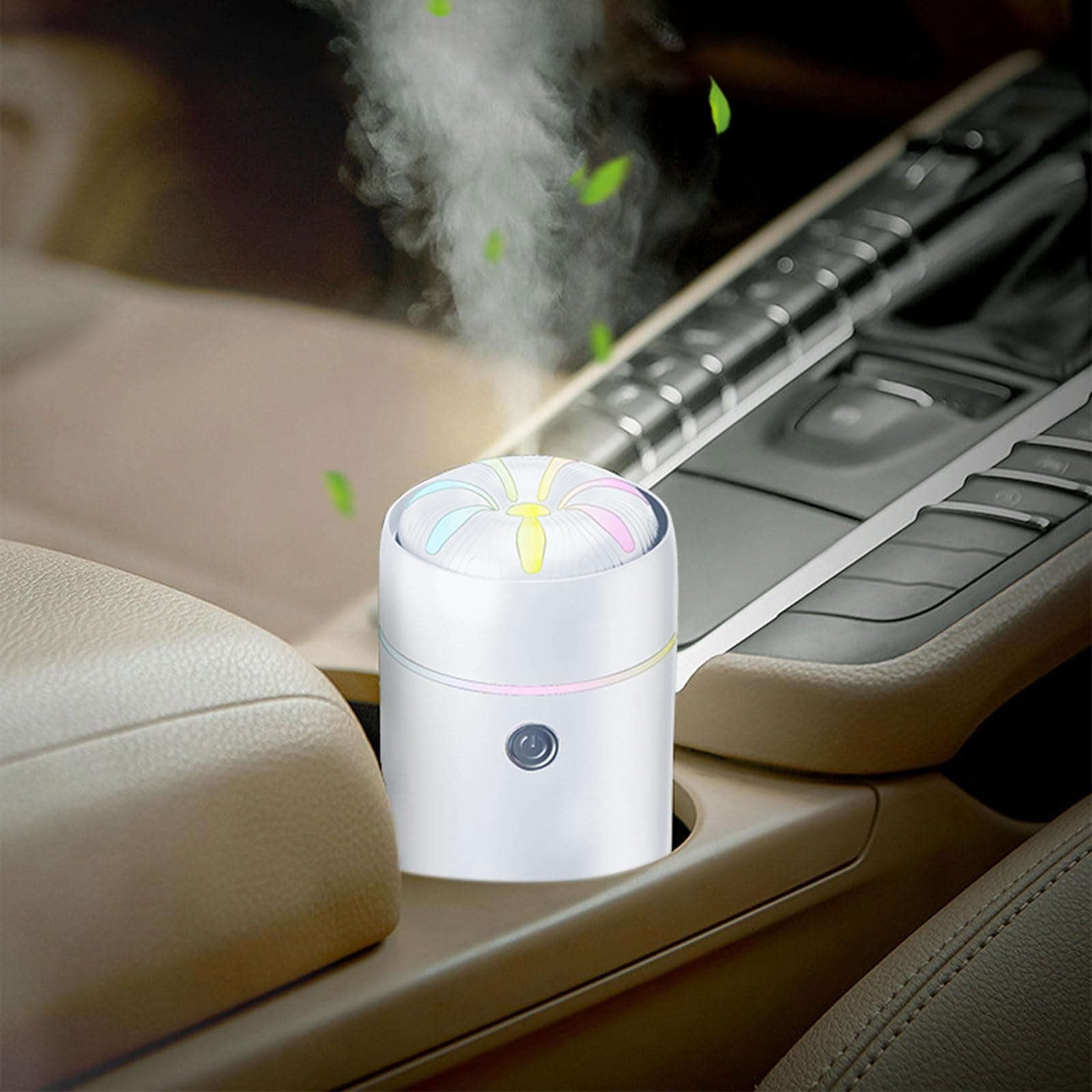 Car Diffuser, Car Humidifier, Car Diffusers for Essential Oils, Smart Car Air Freshener Diffuser, USB Cool Mist Humidifier Diffuser for Car Home Office Bedroom (White)