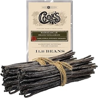 - 16 oz (1 lb) Organic Madagascar Whole Vanilla Beans, Grade A Vanilla Pods, Premium Vanilla Beans for Making Extract & Baking - Cook’s