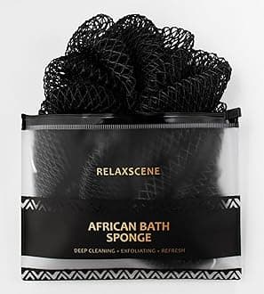 African Net Sponge Authentic - Real African Exfoliating Sponge with Knots - African Net Washcloths for Body Scrubber Exfoliator - Back Scrub for Shower