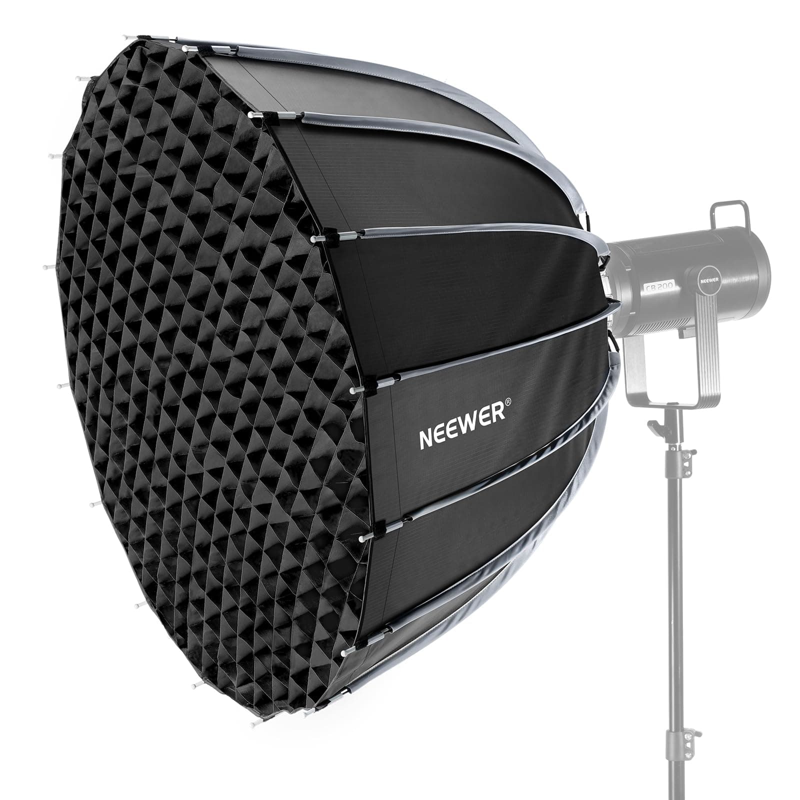 35.4"/90cm Parabolic Softbox Bowens Mount, Quick Release with Diffusers/Grid/Bag for Video Continous Lighting CB60 CB200B MS60 MS150B Q4 Compatible with Godox Amaran 100x Aputure 600d, NS90P