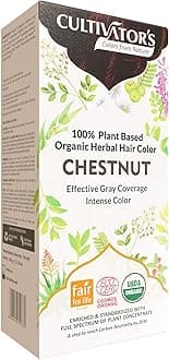 Cultivator's Herbal Hair Color - Ammonia-Free, Natural Hair Dye Powder for Women and Men (Chestnut) - 100g