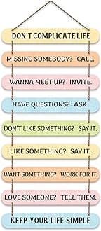 Artvibes Keep Your Life Simple Quotes Mdf Wooden Wall Hanging for Home Livingroom Art Item | Home Decor Items| Gifts | Wall Art For Hall | Modern Wall Decoration Accessories for Decoration (WH_9319N)