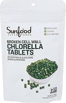 Sunfood Superfoods Broken Cell Wall Chlorella Tablet, 250 mg, 456 Tablets, 4oz (113 g)