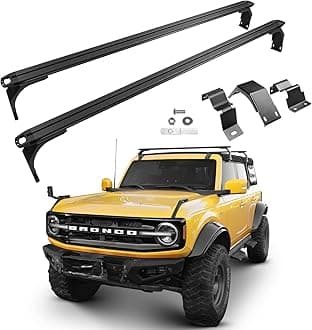 Roof Rack Cross Bars for Ford Bronco 2021-2024 Soft Top 4 Door,Off Road Aluminum Crossbars Cargo Kayak 2PCS Black(Not Fit for Bronco Hardtop,Bronco Soft Top 2 Door,Bronco Sport)