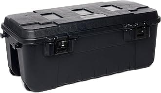 Plano Sportsman Trunk with Wheels, Black, 108-Quart, Lockable Storage Box, Rolling Sportsman Trunk, Hunting Gear and Ammunition Bin, Heavy-Duty Containers for Camping, Large
