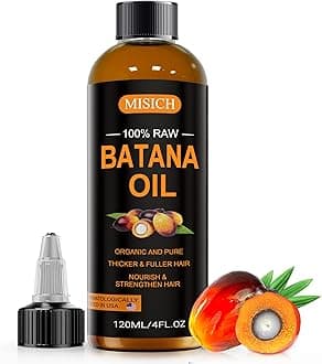 Raw Batana Oil, 100% Natural Organic Hair Growth Oil for Men & Women, Sourced from Honduras, Pure, Unrefined, Enhances Thickness, Prevent Hair Loss 4 Oz