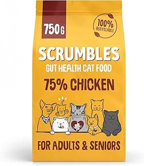 SCRUMBLES Complete Dry Cat Food For Adult And Senior Chicken, 750 GR