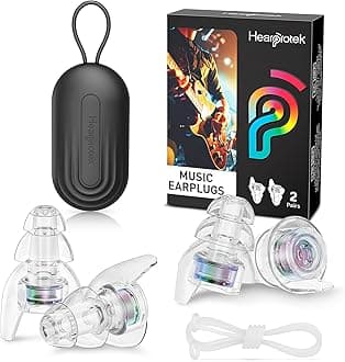 Concert Ear Plugs, 2Pairs Reusable high Fidelity Musician Ear Plugs for Concerts Loud Music-Noise Reduction Ear Protection earplugs for Rave,Festival,Music,Tinnitus Relief