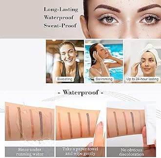 Excefore Eyebrow Pencil Eyebrow Microblading Pen - Eye Makeup Eyebrow Pen Micro 4 Point Brow Pen Lift & Snatch Eyebrow Microblading Pen Long-Lasting Waterproof Natural Eyebrow Hair (Dark Brown)