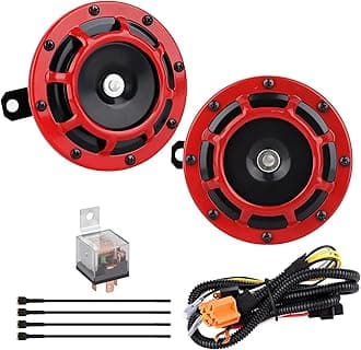 Car Horn - Safego 12V Super Loud High/Low Tone Electric Car Horn Kit with Relay Harness,Universal Metal Waterproof Twin Horns Air horns for Cars,Truck,Motorcycles