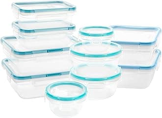 Plastic Total Solutions (10-Pack, Mixed Sizes) Food Storage Containers Set, Airtight & Leakproof Plastic Locking BPA-Free Lids Tupperware, Freezer Dishwasher Microwave Safe