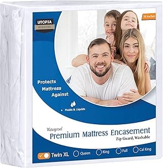 Premium Zippered Mattress Encasement (Fits 10 Inches Mattress, Twin XL) - Waterproof Proof Mattress Protector - Six-Sided Mattress Cover