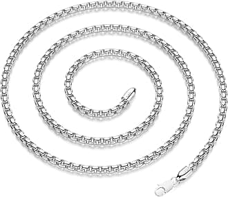 Waitsoul 18K Gold/Silver Box Chain for Men with 925 Sterling Silver Lobster Clasp 4.5mm Necklace for Women Mens Box Chain 18K Gold/Silver Necklace Chain 16/18/20/22/24/26/30 Inches
