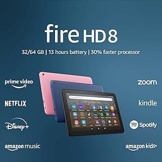Like-New Amazon Fire HD 8 tablet, 8” HD Display, 64 GB, 30% faster processor, designed for portable entertainment, (2022 release), black