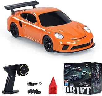 TOUCAN RC HOBBY 1/43 Mini RC Drift Car Raceing Toy Radio Lights Traffic Safety Cone Without a Gyro Orange,US in Stock