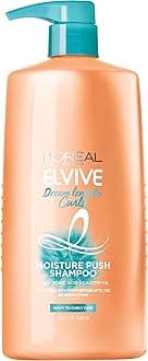 Elvive Dream Lengths Curls Moisture Push Shampoo, Paraben-Free with Hyaluronic Acid and Castor Oil. Best for wavy hair to curly hair, 28 fl oz