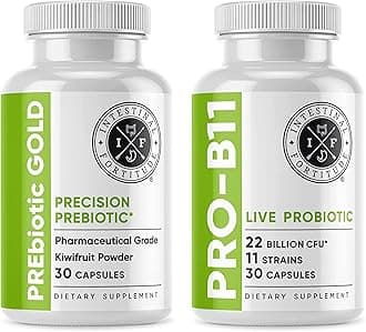 Intestinal Fortitude Prebiotic and Probiotic Supplement Bundle - 30 Capsules for Gut Health and Digestive Support, Promote Good Bacteria, Gut Lining and Support Healthy Digestion
