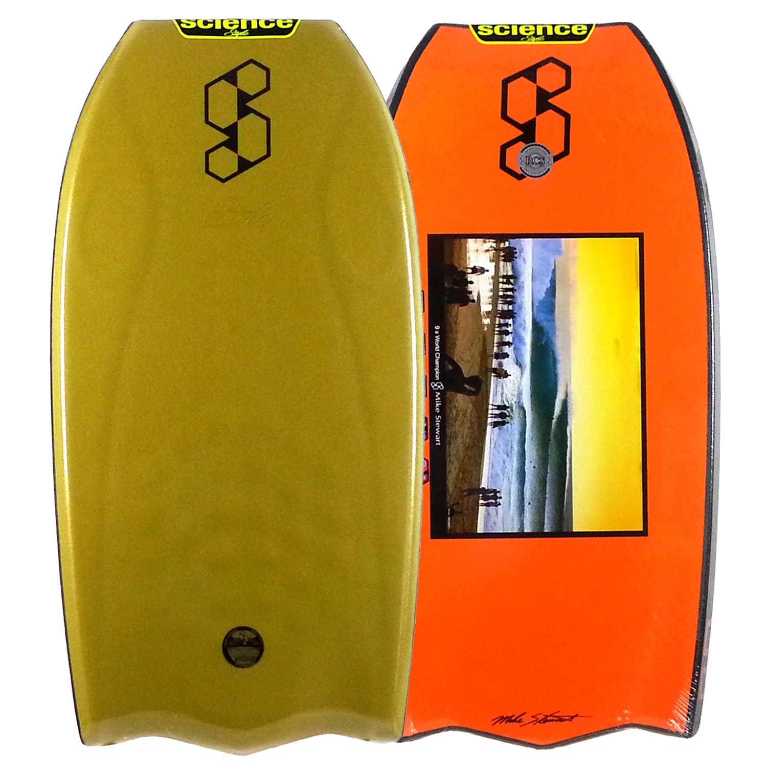 Bodyboard Style LTD Polypropylene (Polypro) Crescent Tail 40 Inch - Mustard/Black/Orange