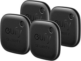 eufy Security SmartTrack Link Bluetooth Item Finder and Key Finder, Works with Apple Find My (iOS Only), Find Your Remote, Luggage, Phone, and More, Water Resistant (Android Not Supported),4 Pack