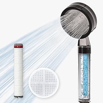Visible Filtered Shower Head Carbon & Sediment Dual Filter with High Pressure NSF Certified Korea | Filtration System, Removes Chlorine | Good for Dry skin & Hair, Travel, RV, Bathroom