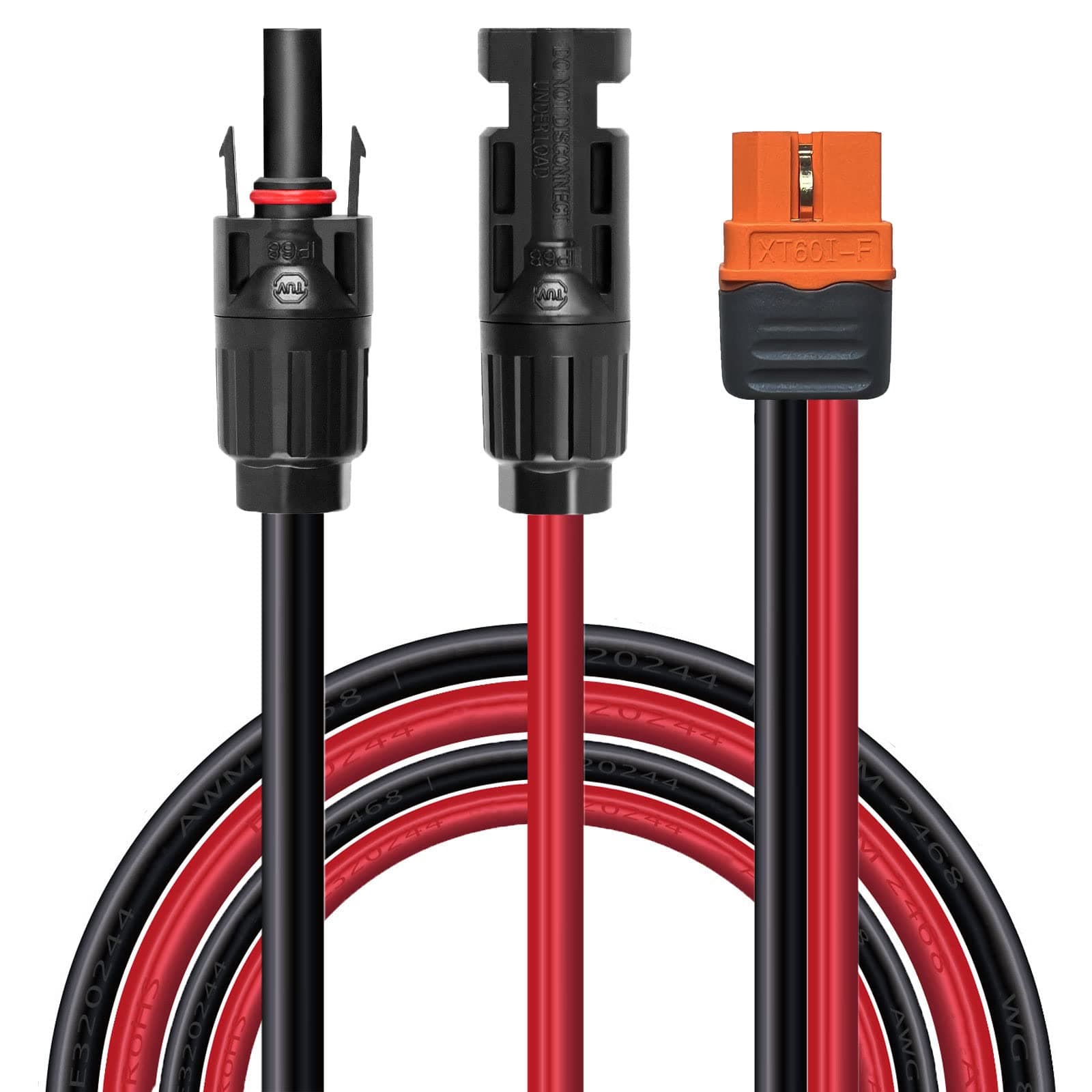 Solar Charging Cable Solar Plug to XT60i Adapter Plug Connection Solar Panel 12AWG XT60i-F Cable Compatible with Ecoflow Delta River Solar Generator Portable Power Station 150 cm (1.5 m)