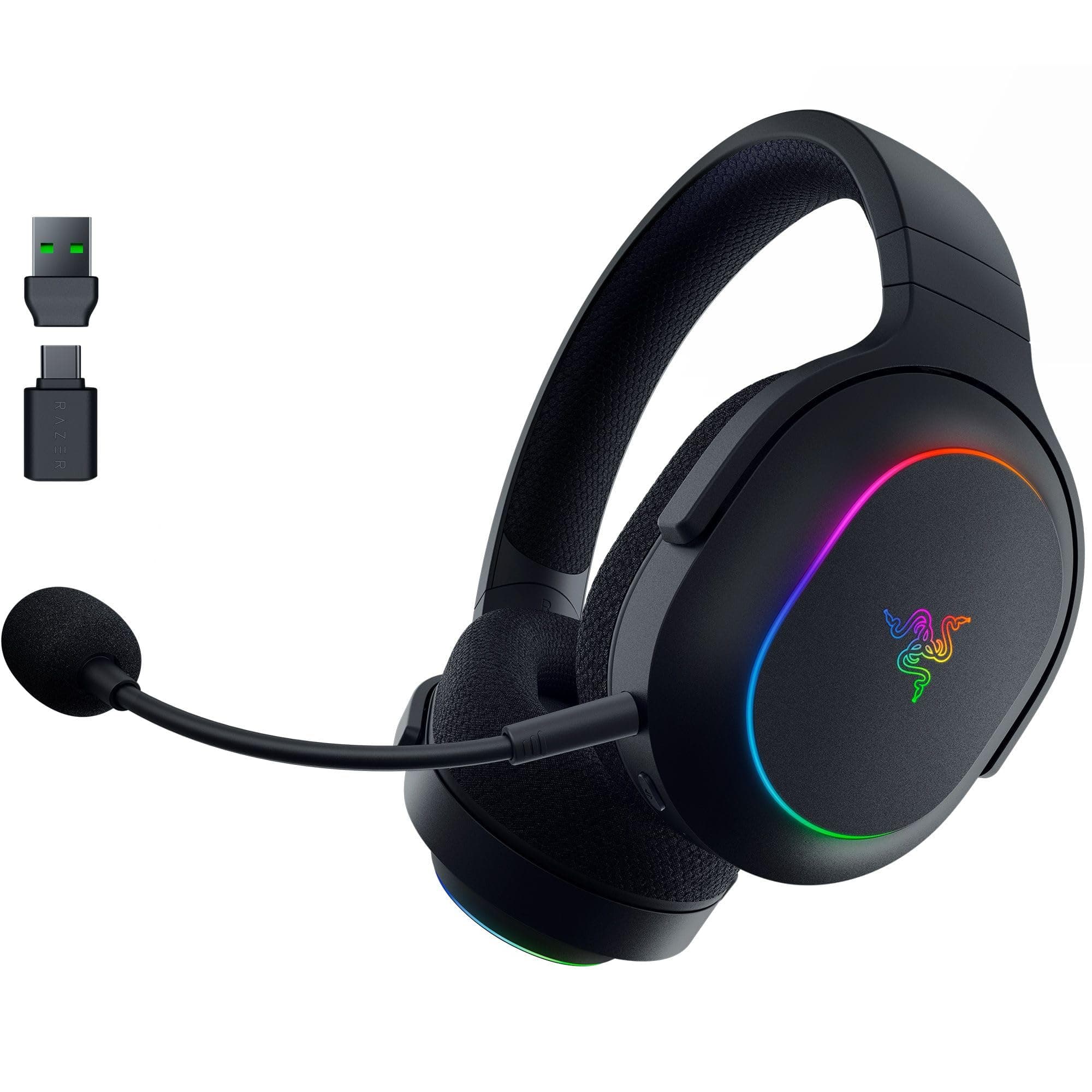 Razer Barracuda X Chroma Wireless Gaming Headset: 2.4GHz Wireless & Bluetooth - Lightweight - Chroma RGB - 40mm Drivers - Cardioid Mic - 70 Hr Battery - for PC, Mac, PS5, Switch 2, Smartphone - Black
