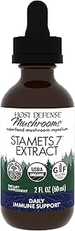 Host DefenseStamets 7 Extract - 7 Species Blend - Mushroom Supplement for Immune Support with Royal Sun Blazei, Cordyceps, Reishi, Maitake, Lion's Mane, Chaga & Mesima - 2 fl oz (60 Servings)*