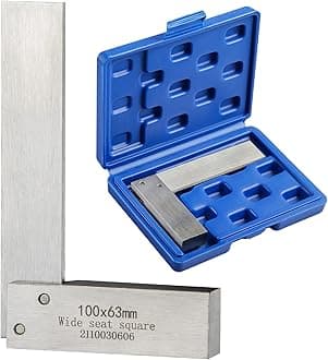 Machinist Square Precision Engineer Wide Seat Square 90 Right Angle Ground Hardened Steel Angle Ruler 4 x 2.5 Inch