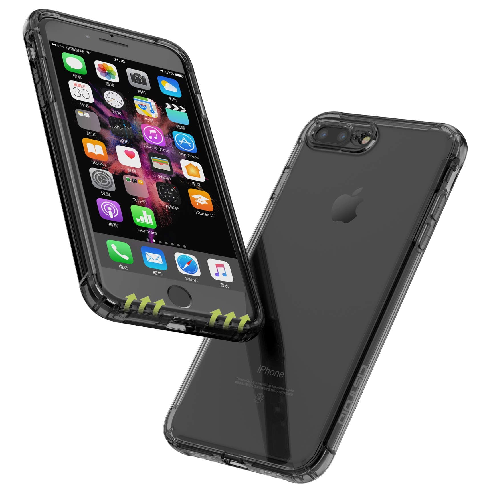 CISTOID iPhone 7 Plus Case, iPhone 8 Plus Case, Clear Anti-Scratch Shock Absorption Cover with Soft TPU Bumper Slim Thin Case for iPhone 7/8 Plus (5.5 inch) - Black