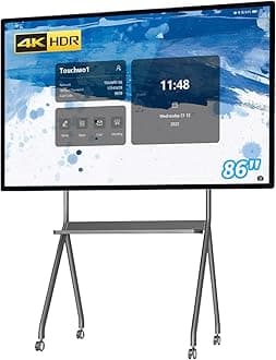 86 inch Touchscreen Monitor Smart Board, 4K Interactive Whiteboard, Android 11 & Windows 10 Pro All-in-One Touchscreen Industrial PC for Office and Classroom