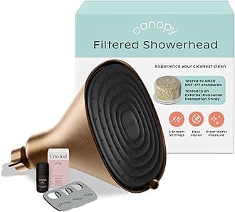 Canopy | Filtered Showerhead | High-Pressure Shower Water Filter System To Remove Contaminants From Your Water | For Stronger & Healthier Scalp, Hair, & Skin | Easy, Tool-Free Install - Brass