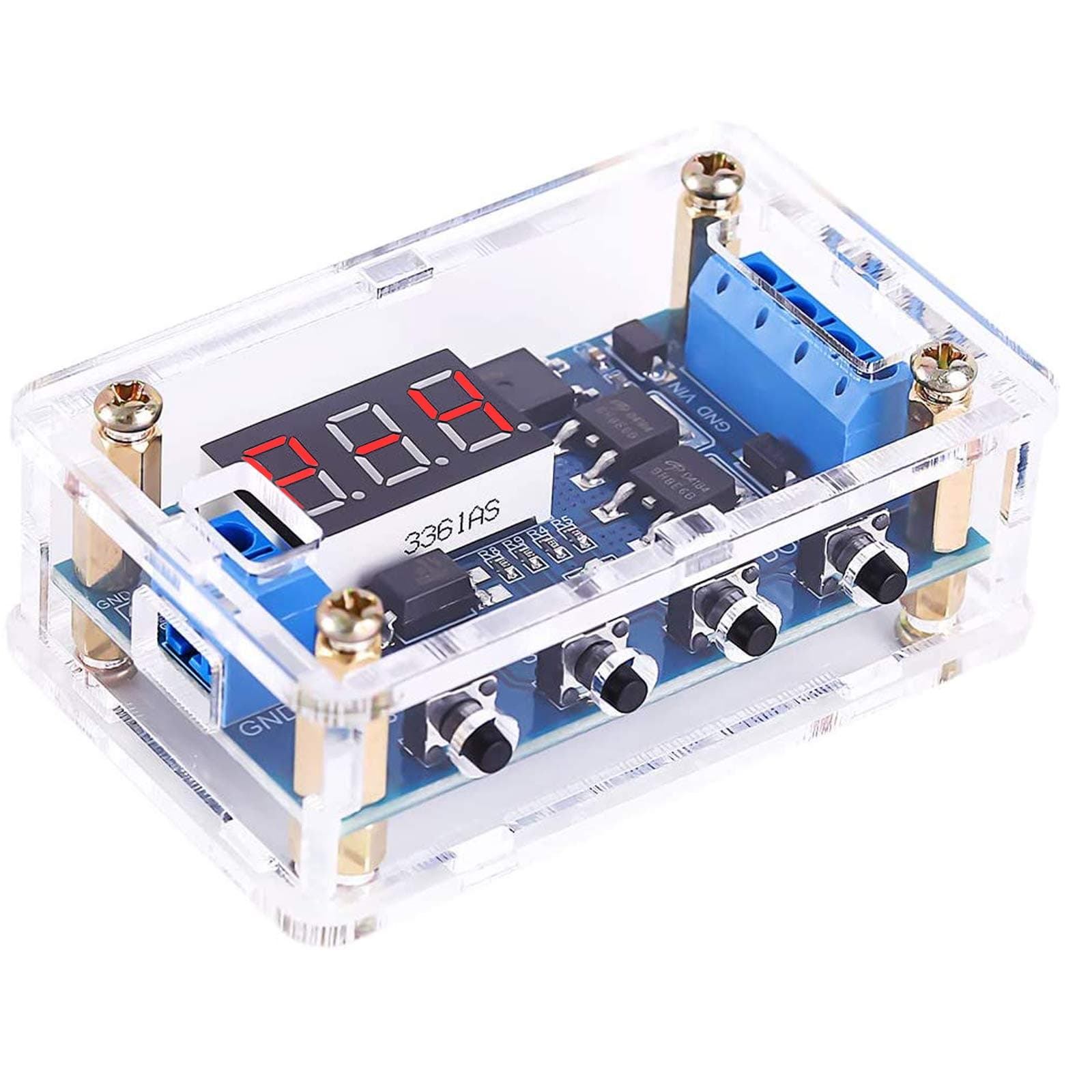 Timer Delay Relay DC 5V 12V 24V On Off Timer Module Trigger Cycle Dual MOS Delay Control Board with Digital Tube Display and Protective Shell for Smart Home, Automatic Control