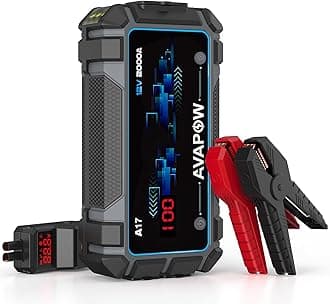 Car Jump Starter Battery Jumper Starter Portable Jump Boxes Car Battery Jump Starter Battery Pack with Jumper Cable 2000A for Vehicles (12V 8L Gas/6.5L Diesel Engine), LED Light/USB QC3.0