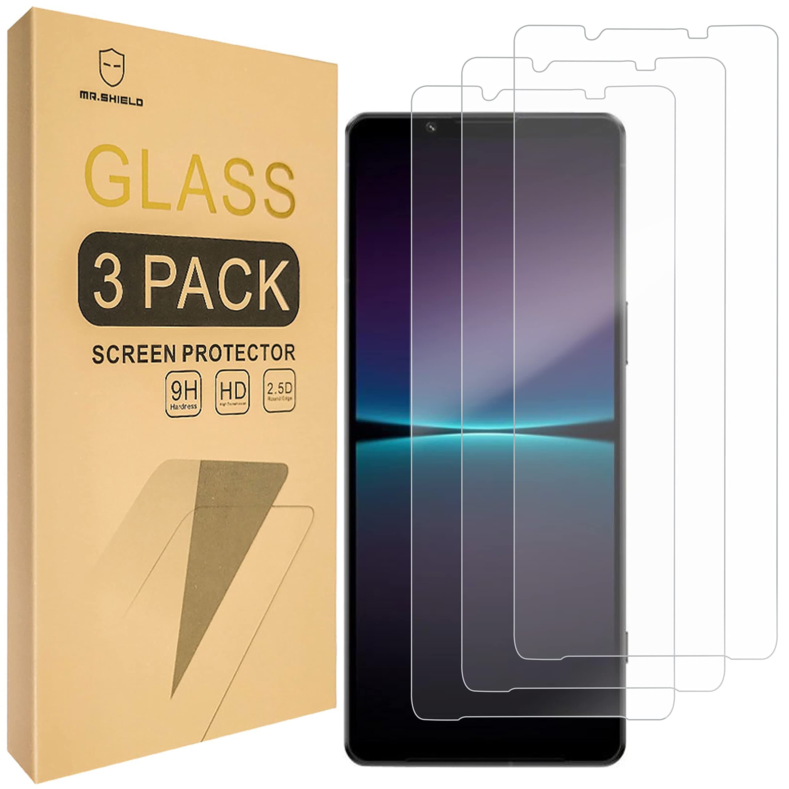 [3-Pack] Screen Protector For Sony Xperia 1 V [Tempered Glass] [Japan Glass with 9H Hardness] Screen Protector